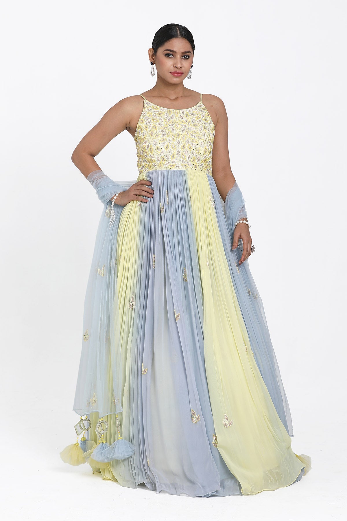 Buy Ombre Mirror Work Anarkali Set by Nitisha Kashyapi for women online at ScrollnShops